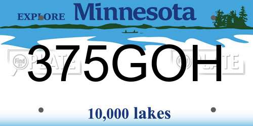 375GOH Minnesota License Plate