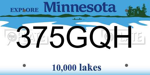 375GQH Minnesota License Plate