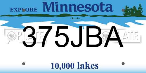 375JBA Minnesota License Plate