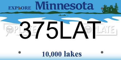 375LAT Minnesota License Plate