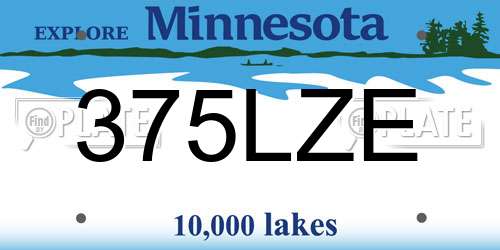 375LZE Minnesota License Plate