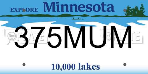 375MUM Minnesota License Plate