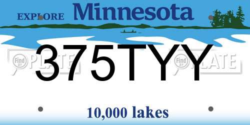375TYY Minnesota License Plate