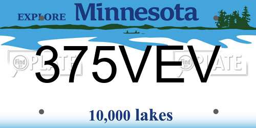 375VEV Minnesota License Plate