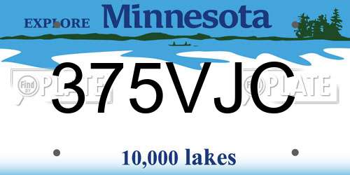 375VJC Minnesota License Plate