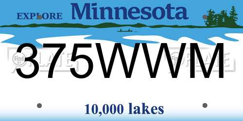 375WWM Minnesota License Plate