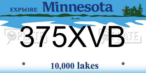 375XVB Minnesota License Plate