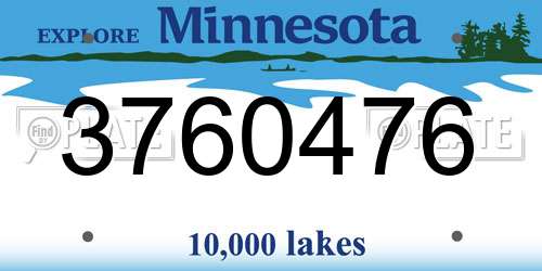 3760476 Minnesota License Plate