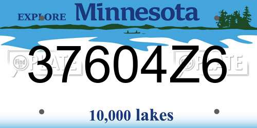 37604Z6 Minnesota License Plate