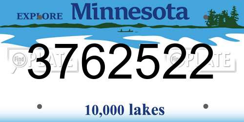 3762522 Minnesota License Plate
