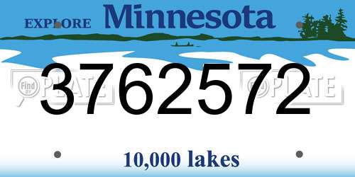 3762572 Minnesota License Plate