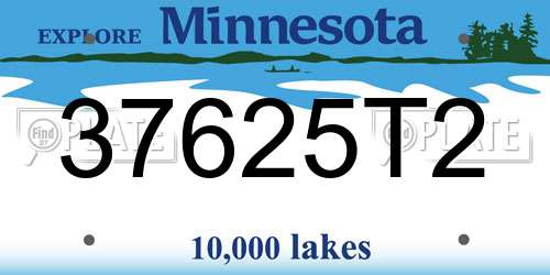 37625T2 Minnesota License Plate