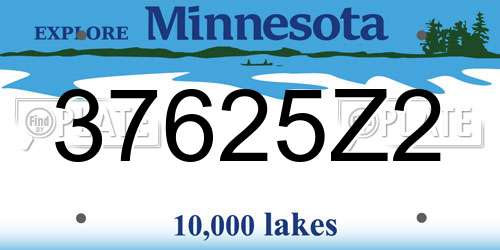 37625Z2 Minnesota License Plate