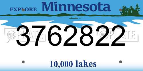 3762822 Minnesota License Plate