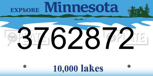 3762872 Minnesota License Plate