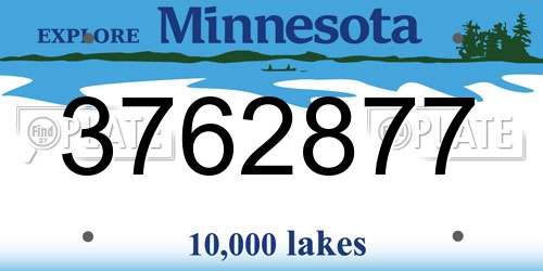 3762877 Minnesota License Plate