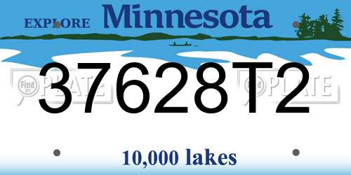 37628T2 Minnesota License Plate