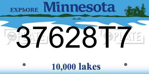 37628T7 Minnesota License Plate