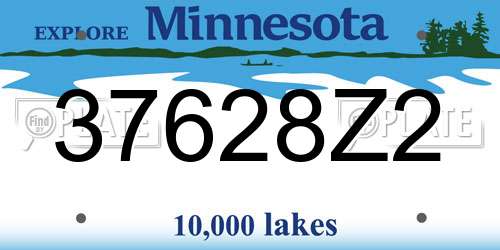 37628Z2 Minnesota License Plate