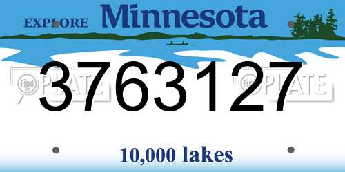 3763127 Minnesota License Plate
