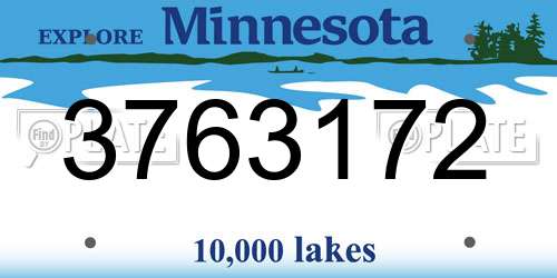3763172 Minnesota License Plate