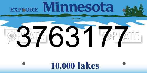3763177 Minnesota License Plate