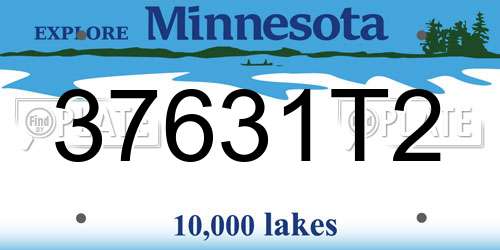 37631T2 Minnesota License Plate
