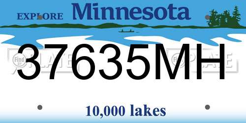 37635MH Minnesota License Plate