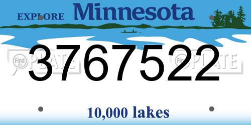 3767522 Minnesota License Plate