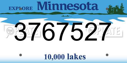 3767527 Minnesota License Plate