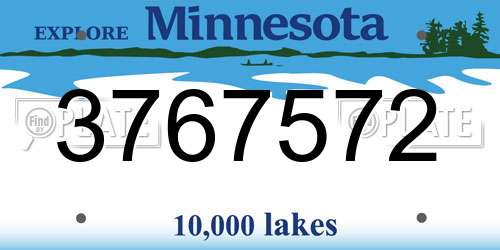 3767572 Minnesota License Plate
