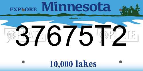 37675T2 Minnesota License Plate