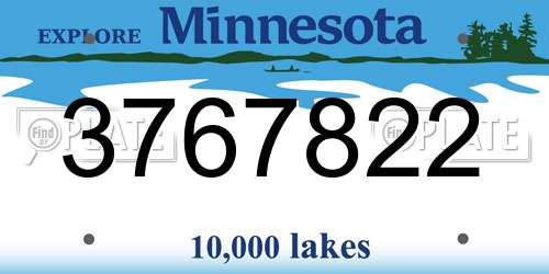 3767822 Minnesota License Plate