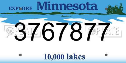 3767877 Minnesota License Plate