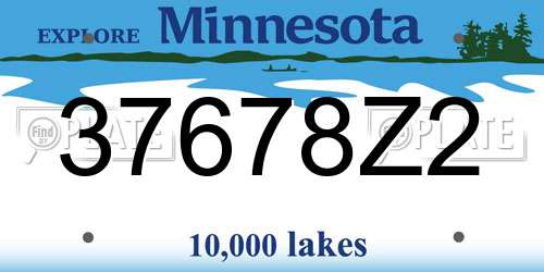 37678Z2 Minnesota License Plate