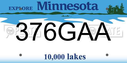 376GAA Minnesota License Plate