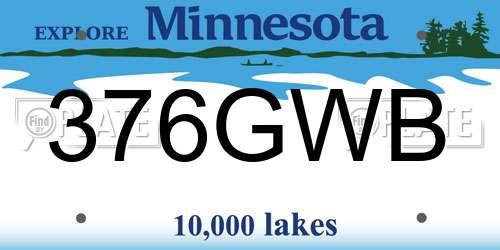 376GWB Minnesota License Plate