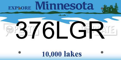 376LGR Minnesota License Plate