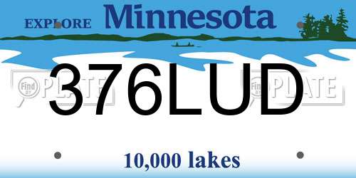 376LUD Minnesota License Plate