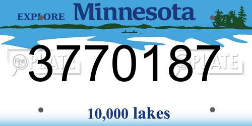 3770187 Minnesota License Plate