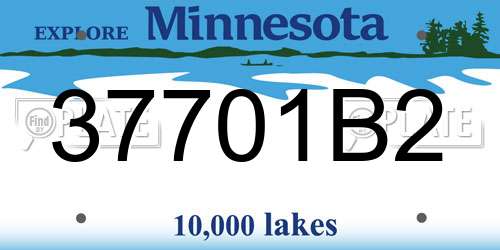 37701B2 Minnesota License Plate