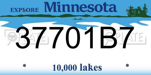 37701B7 Minnesota License Plate