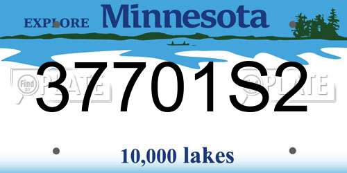 37701S2 Minnesota License Plate