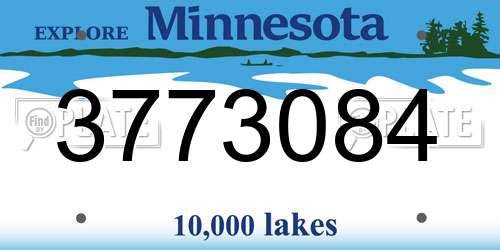 3773084 Minnesota License Plate