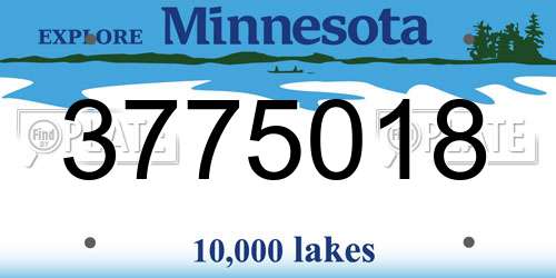 3775018 Minnesota License Plate