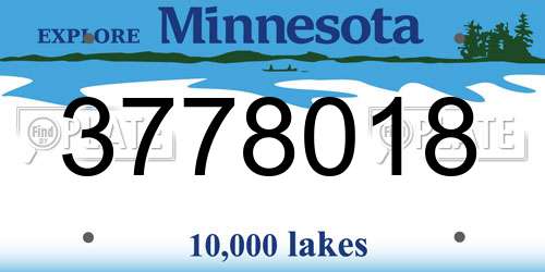 3778018 Minnesota License Plate