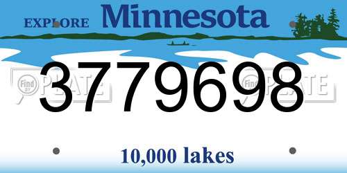 3779698 Minnesota License Plate