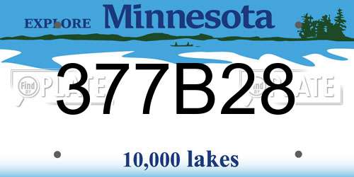 377B28 Minnesota License Plate