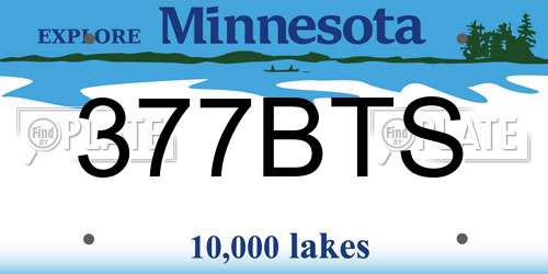 377BTS Minnesota License Plate