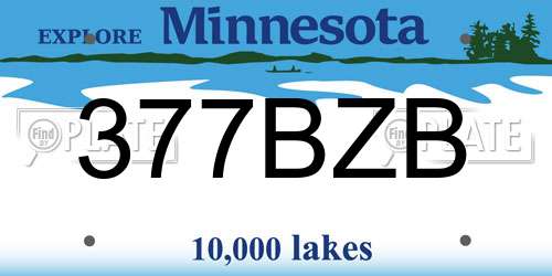 377BZB Minnesota License Plate